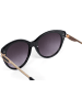 styleBREAKER Cateye Sonnenbrille in Schwarz / Grau-Violett Verlauf