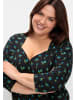 sheego T-Shirt in schwarz-gemustert