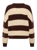 CULTURE Strickpullover CUkimmy Oversize fit in Chocolate/Oyster Mel. Stripe