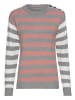 Laura Scott Strickpullover in grau-rosa-gestreift