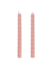 Butlers Stabkerze TWISTED 2er-Set in Rosa