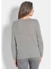 GOLDNER Kurzgröße:  Kaschmirpullover Langarm Strickpullover im Leo-Design in grau / gemustert