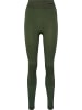 Hummel Hummel Leggings Hmlclea Yoga Damen Atmungsaktiv Feuchtigkeitsabsorbierenden Nahtlosen in CLIMBING IVY/BEETLE MELANGE