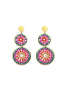 IZIA Women Earrings in Orange Multicolor