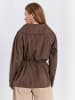Norr Hemd Augusta in Dark Brown with Stripes