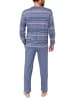NORMANN Schlafanzug lang Pyjama Bündchen Kuschel interlock - 86897 in blau