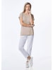 GOLDNER Leinenoptik-Shirt, U-Boot-Ausschnitt in kiesel