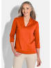 GOLDNER Shirt Elegantes Basic-Shirt mit V-Ausschnitt in terrakotta