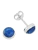 mantraroma 925er Silber - Ohrstecker (L) 6 x (B) 6 mm mit Lapis Lazuli