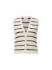 Rich & Royal Gestreifte Knit Vest in Pearl White