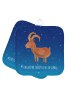 Mr. & Mrs. Panda Topflappen Sternzeichen Steinbock mit Spruch in Sternenhimmel Blau