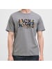 Jack and Jones T-Shirt JJGEPLAS Tee SS Crew Neck in Grau