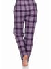 NORMANN Dame Flanell Schlafanzug Hose kariert Baumwolle - 76589 in beere