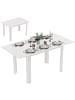 HOMCOM Ausziehbarer Esstisch-160L x 80B x 78H cm-Hochglanzweiß