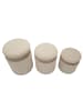 Mauro Ferretti Cremefarbener Pouf mit Behälter, 3er-Set, ø 40,5 x 49,5 - 35 x 42 - 31 x 38 cm