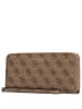 Guess Brenton SLG Large Zip Around - Geldbörse 12cc 21 cm (coal logo) in latte logo