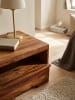KADIMA DESIGN Nachttisch MUMBAI Massiv-Holz Nacht-Kommode 30 cm 1 in Massivholz
