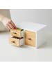 relaxdays Schubladenbox in Weiß/Natur - (B)25 x (H)15 x (T)20 cm