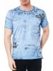 Rusty Neal T-Shirt Verwaschen mit Prints in Blau