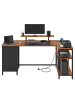 VASAGLE Computertisch Barnet in Braun - (B)160 x (H)90 x (T)80 cm