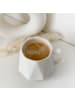 Intirilife Kaffee Tee Tasse in Feinschliff Optik 350 ml Becher mit Henkel in 6x Weiß