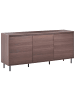 Beliani Sideboard NIKEA in Braun/Schwarz - (W) 165 x (H) 75 x (L) 40 cm