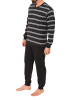 NORMANN Langarm Schlafanzug Pyjama Bündchen Streifen - 84140 in dunkelgrau