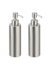 relaxdays 2x Seifenspender in Silber - 300 ml