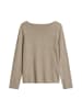 Feinstrick-Pullover regular in Stone Taupe Melange