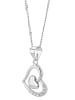 Adeliás Damen Anhänger – Herz Herzanhänger aus 925 Silber mit Zirkonia in silber