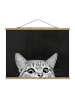 WALLART Stoffbild - Laura Graves - Illustration Katze Zeichnung in Schwarz