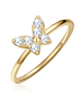Glanzstücke München Ring Schmetterling aus Sterling Silber mit Zirkonia in gelbgold