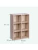 relaxdays Bücherregal in Eiche - (B)61 x (H)91 x (T)30 cm