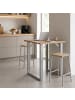 VCM  Holz Bartisch Stehtisch Tisch Tresen Xona 80x50 cm in Silber / Sonoma-Eiche
