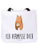 Mr. & Mrs. Panda Tasche Bär Vermissen mit Spruch in Weiß