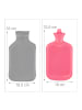 relaxdays Wärmflasche in Pink/ Grau - 1,5l