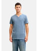 Jack & Jones T-Shirt 'JJESPLIT NECK TEE' in blau-meliert