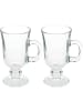 Pasabahce irish 2er Set Kaffeeglas mit Henkel, Tee, Latte Macchiato in Transparent
