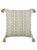 Beliani Dekokissen SYRINGA in Grün/Weiß - (W) 45 x (H) 10 x (L) 45 cm