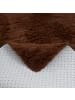 Pergamon Hochflor Shaggy Teppich Fluffy in Dunkelbraun