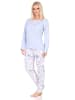 NORMANN Schlafanzug langarm Pyjama Pyjamahose Schmetterlings print in hellblau