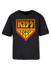 F4NT4STIC Ladies Everyday Tee Kiss Rock Band Army Logo in schwarz