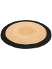 Pergamon Jute Teppich Salsa Bordüre Rund in beige
