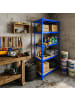 relaxdays Schwerlastregal in Blau/ Braun - (B)90 x (H)180 x (T)40 cm