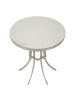 Mauro Ferretti Couchtisch aus silberfarbenem Metall und Marmor, ø 56 x 68 cm