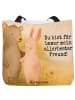 Mr. & Mrs. Panda Tote Bag Bär und Hase Umarmen Design mit Spruch in Weiß