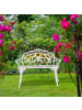 relaxdays Gartenbank in Weiß/ Bronze - (B)98 x (H)78 x (T)57 cm