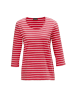 GOLDNER Kurzgröße:  Buntgewirktes Ringelshirt in rot / weiß / geringelt