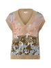 s.Oliver Strickpullover kurzarm in Beige-mehrfarbig