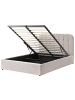 Beliani Doppelbett CHALLANS in Beige/Schwarz - (W) 148 x (H) 100 x (L) 215 cm